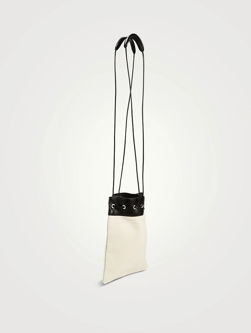 Drawstring Canvas Crossbody Pouch