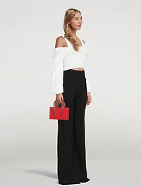 Midi Crystal Fringe Leather Tote Bag
