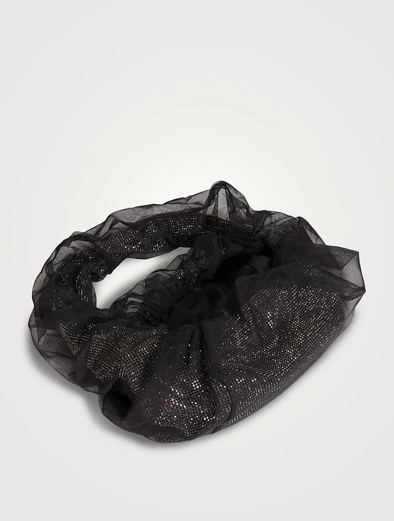 Crystal Mesh And Tulle Shoulder Bag