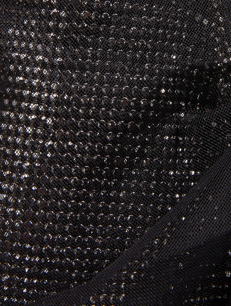 Crystal Mesh And Tulle Shoulder Bag