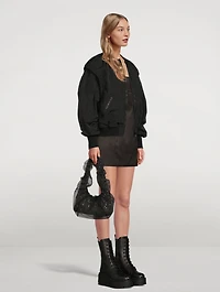 Crystal Mesh And Tulle Shoulder Bag