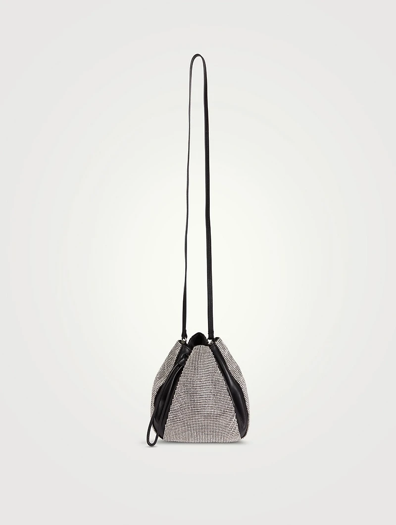 Crystal Mesh Leather Pouch
