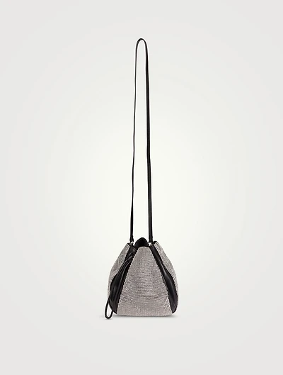 Crystal Mesh Leather Pouch