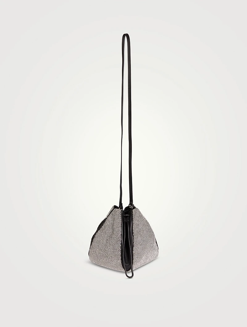 Crystal Mesh Leather Pouch