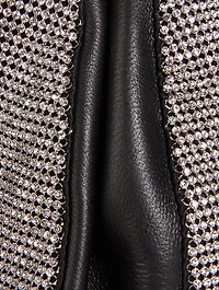 Crystal Mesh Leather Pouch