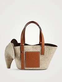 Small Elephant Merino Wool Basket Bag