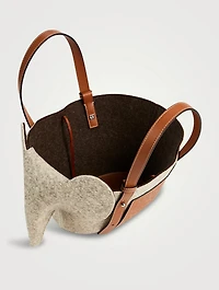 Small Elephant Merino Wool Basket Bag