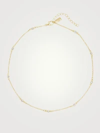 Gleam 14k Gold Vermeil Choker With Crystals