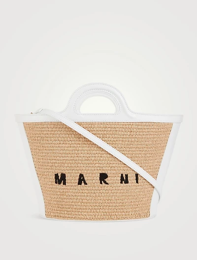 Small Tropicalia Raffia And Leather Tote Bag