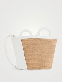 Small Tropicalia Raffia And Leather Tote Bag