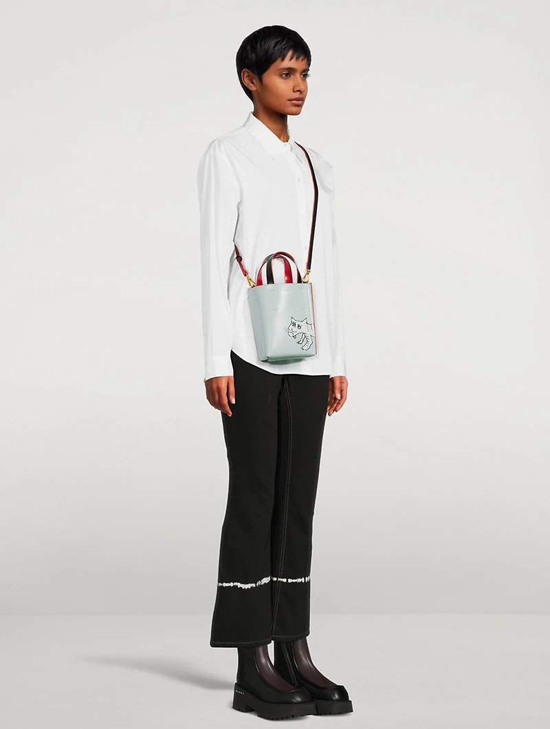 Nano Museo Leather Tote Bag With Lunar New Year Tiger Print