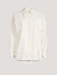 Faux Leather Shirt Jacket