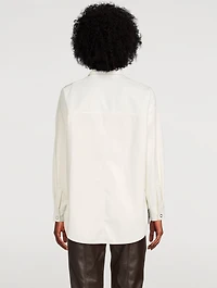Faux Leather Shirt Jacket