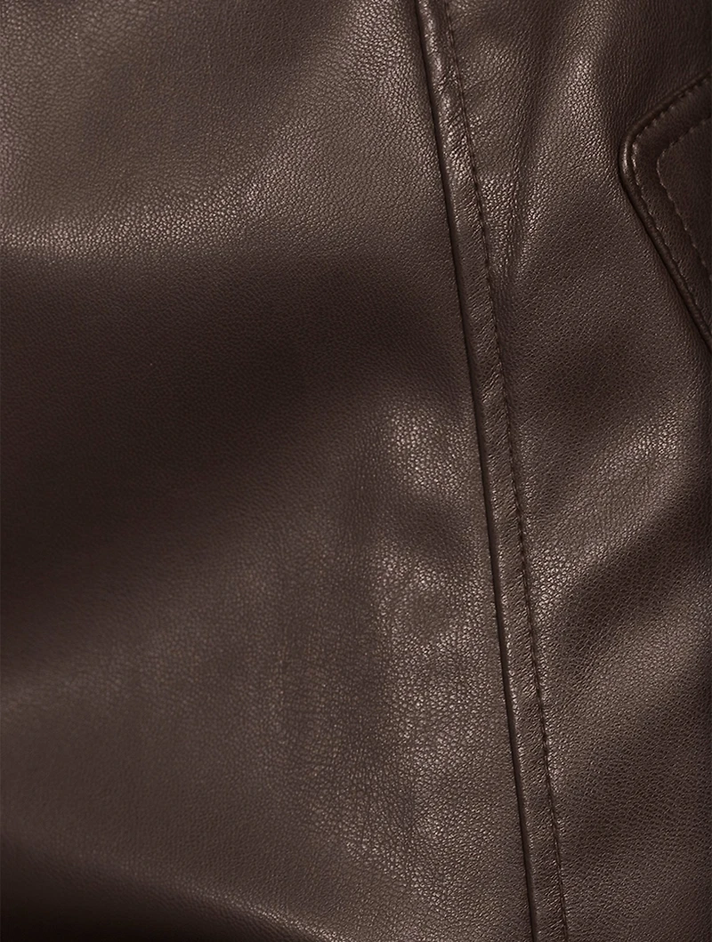 Belted Vegan Leather Joggers