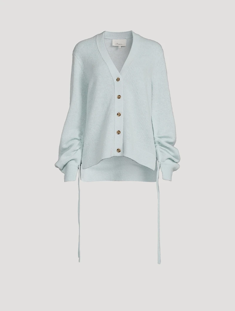Lofty Shirred-Sleeve Cardigan