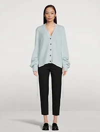 Lofty Shirred-Sleeve Cardigan