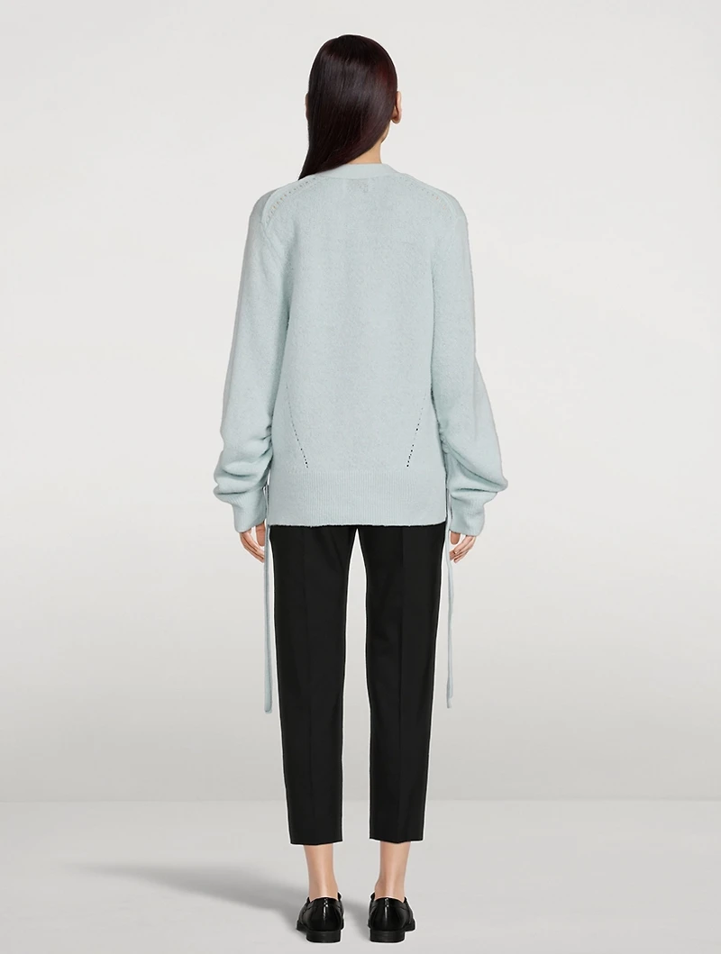 Lofty Shirred-Sleeve Cardigan