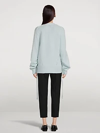Lofty Shirred-Sleeve Cardigan