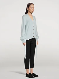 Lofty Shirred-Sleeve Cardigan