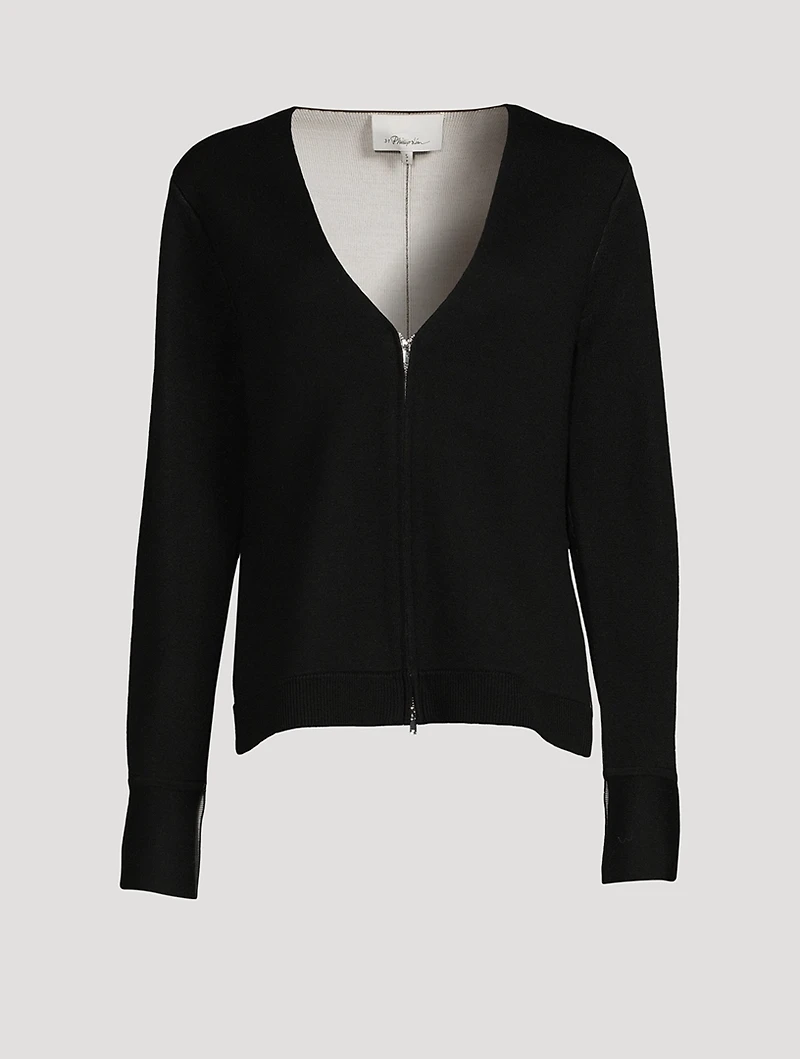 Double-Face Merino Wool Cardigan