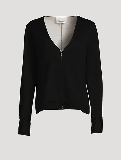 Double-Face Merino Wool Cardigan