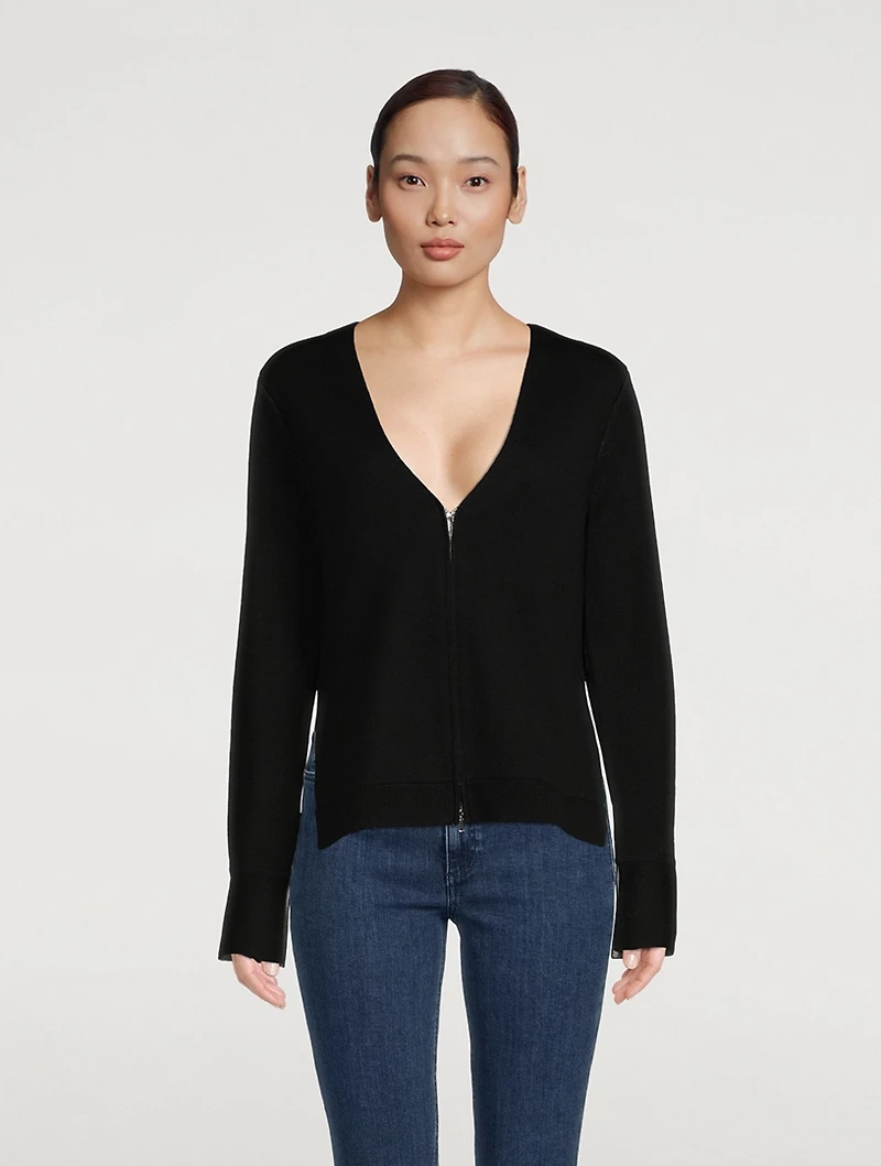 Double-Face Merino Wool Cardigan