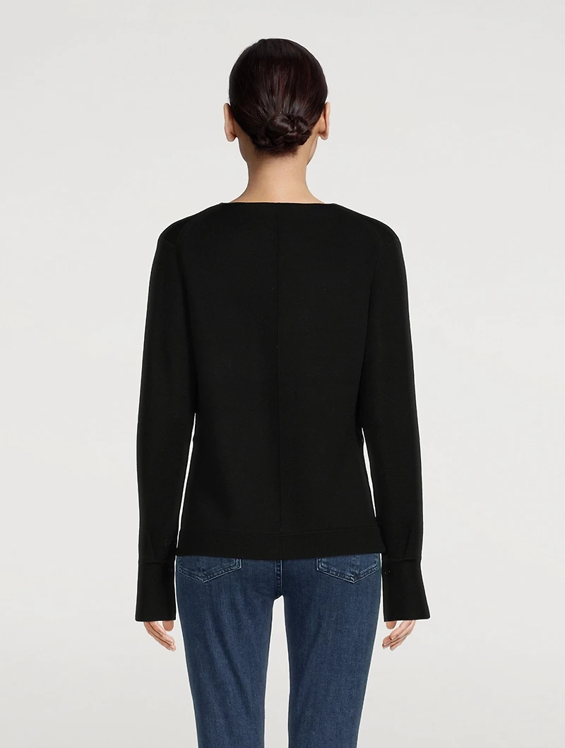 Double-Face Merino Wool Cardigan