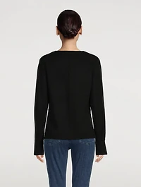 Double-Face Merino Wool Cardigan