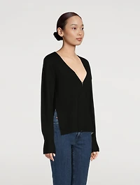 Double-Face Merino Wool Cardigan