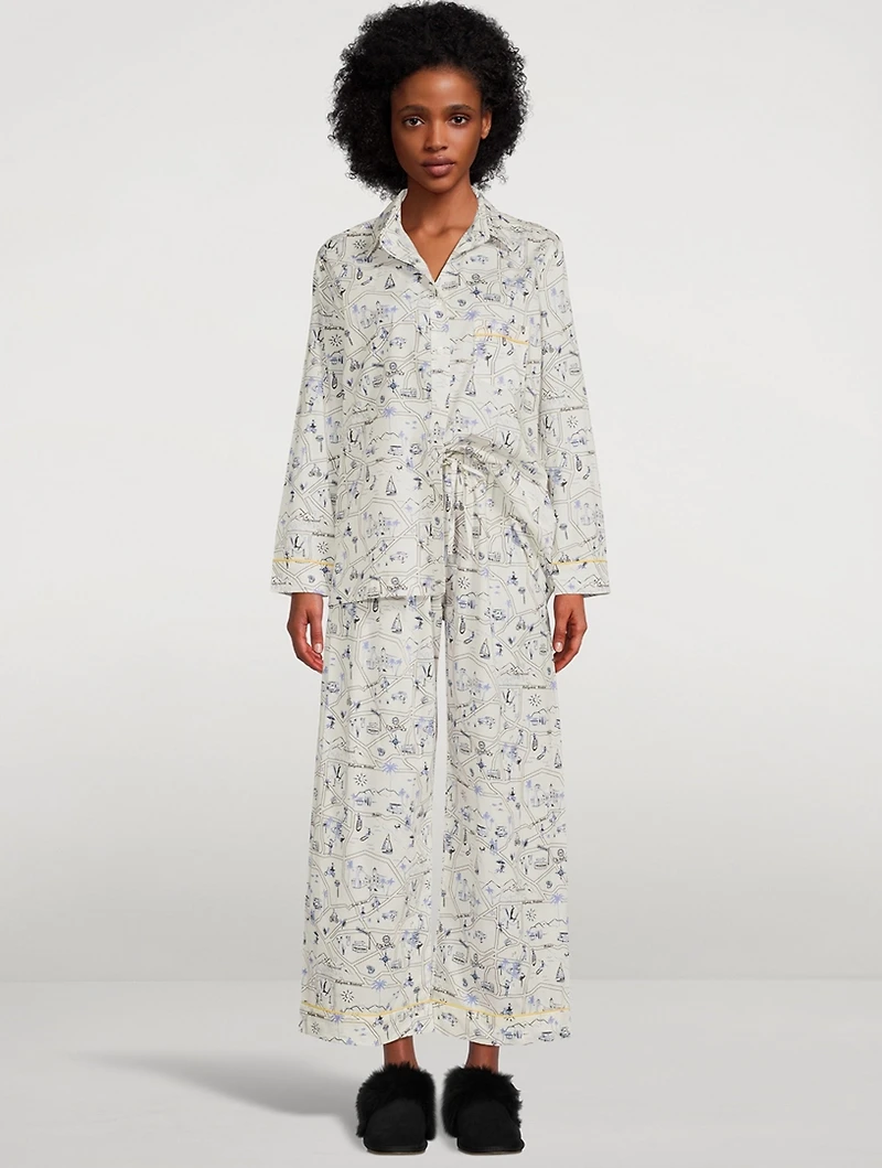 Cotton Pajama Set Los Angeles Print