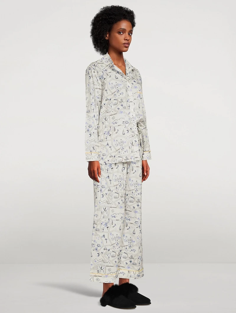 Cotton Pajama Set Los Angeles Print