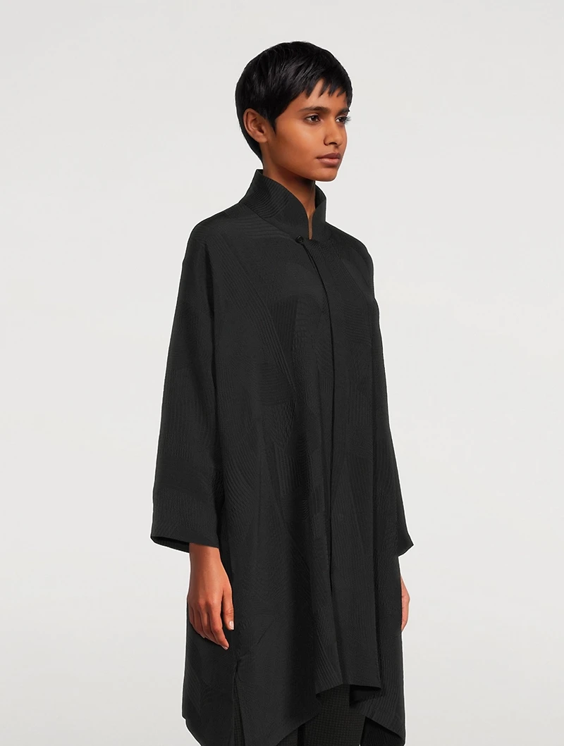 Kyoto Silk Jacquard Long Shirt