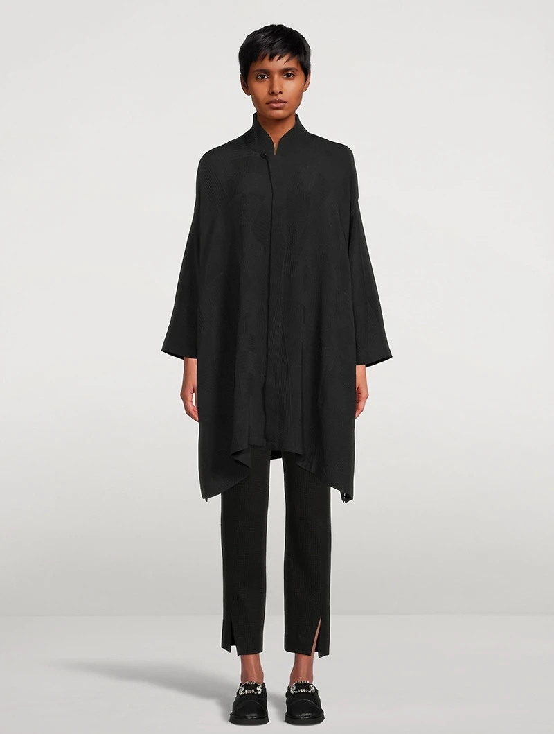 Kyoto Silk Jacquard Long Shirt
