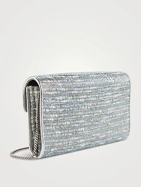 Flower Strass Tweed Clutch