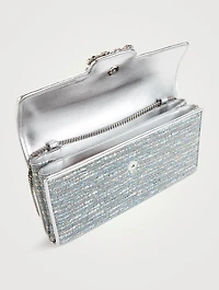 Flower Strass Tweed Clutch