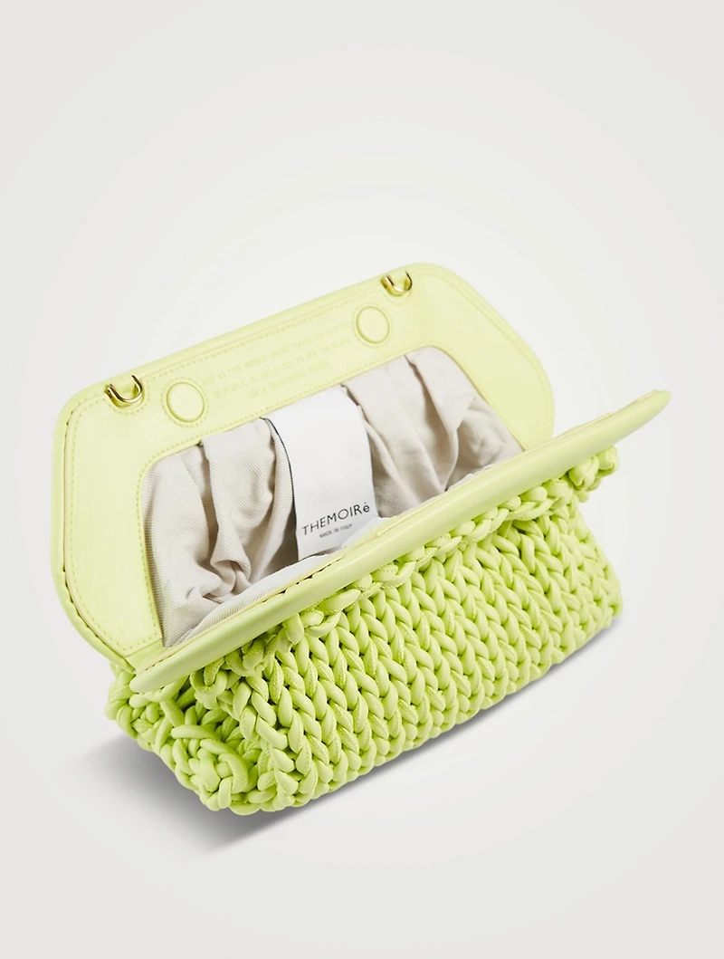 Large Bios Knitted Eco Leather Clutch Bag
