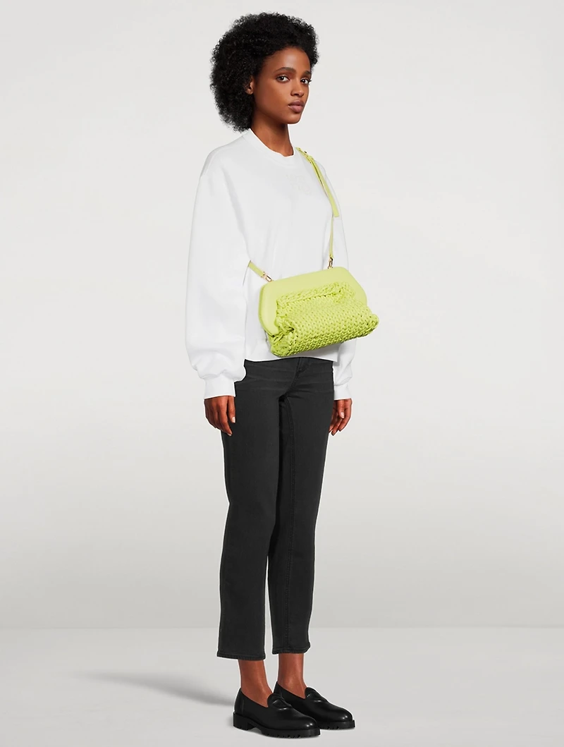 Large Bios Knitted Eco Leather Clutch Bag