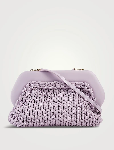 Large Bios Knitted Eco Leather Clutch Bag