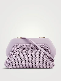 Large Bios Knitted Eco Leather Clutch Bag