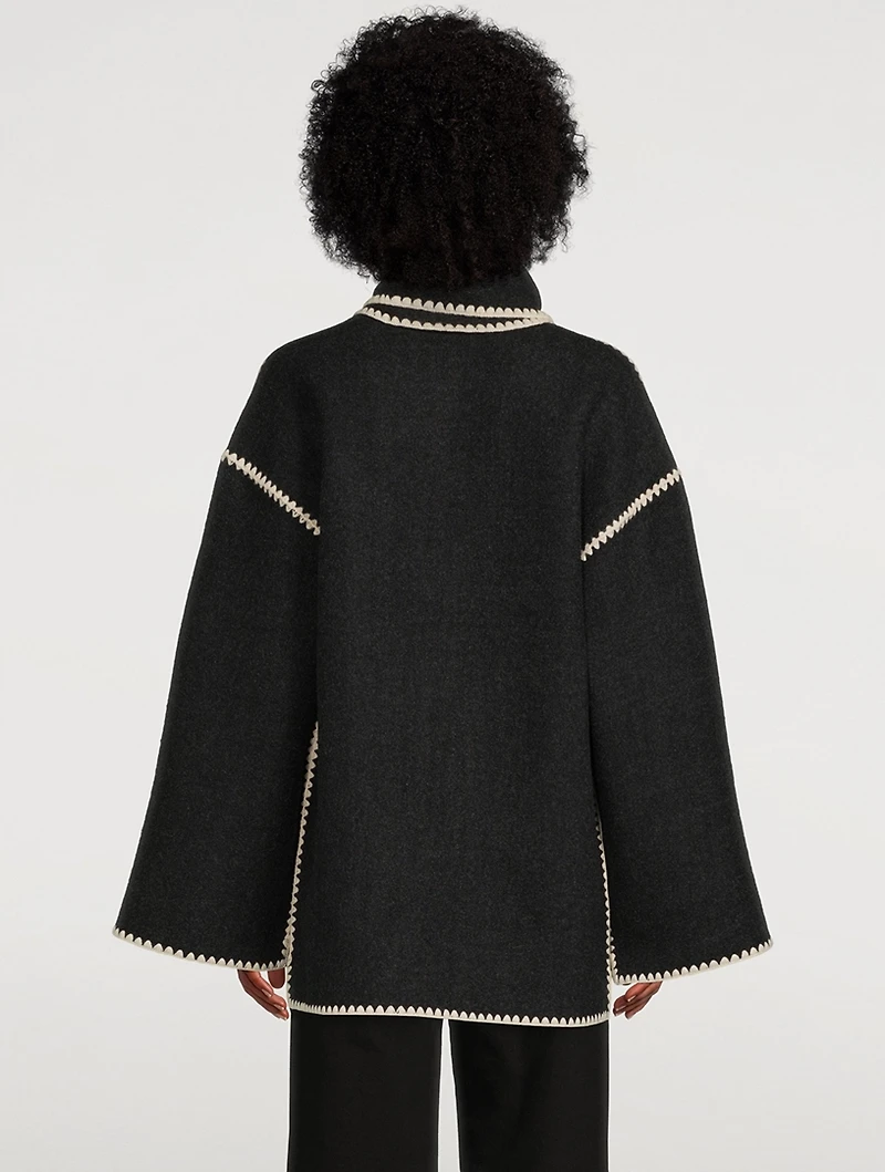 Whipstitched Scarf Jacket