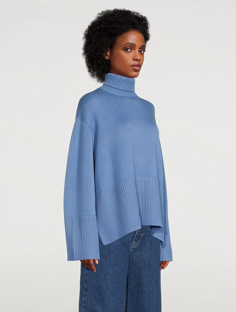 Wool And Organic Cotton Turtleneck Sweater