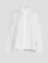 Double Stand Collar Cotton Shirt