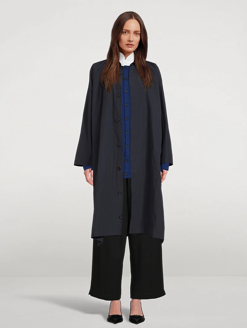 Double Stand Collar Cotton Shirt