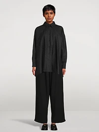 Pinstripe Cotton Poplin A-Line Shirt