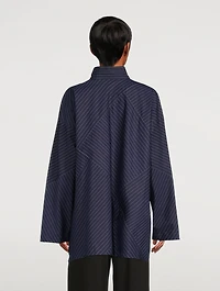 Pinstripe Cotton Poplin A-Line Shirt