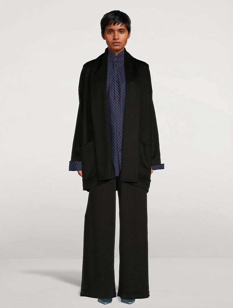 Pinstripe Cotton Poplin A-Line Shirt