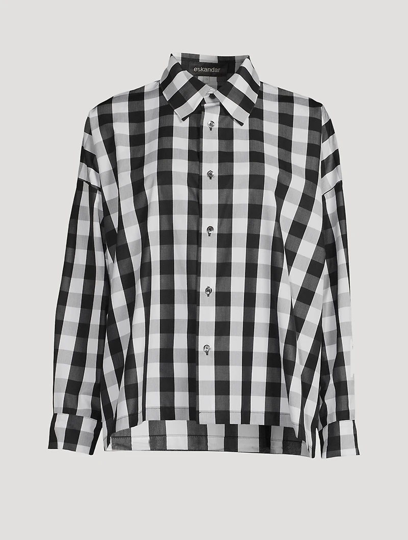 Gingham Cotton Poplin A-Line Shirt
