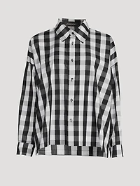 Gingham Cotton Poplin A-Line Shirt