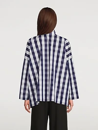 Gingham Cotton Poplin Wide Shirt