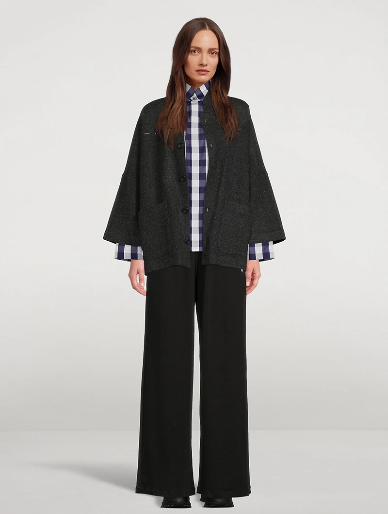 Gingham Cotton Poplin Wide Shirt